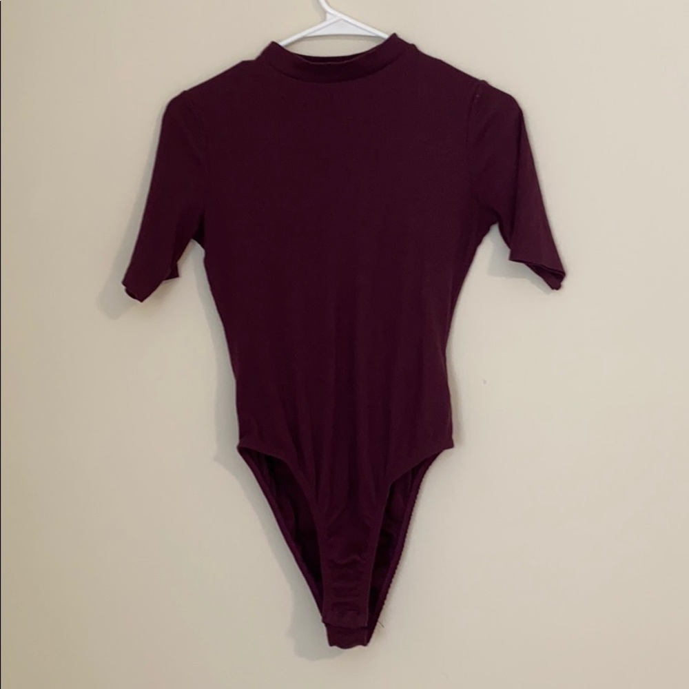 Maroon Mock neck Bodysuit